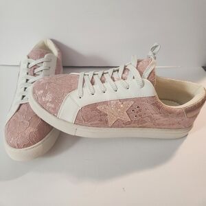 Hey Girl by Corky's Supernova Pink Lace Sneakers Women's Size 11